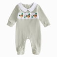 thumbnail image 1 of 0-3 Months Infant Jumpsuit Fall Baby Boy Footie Romper Jumpsuit Footed Clothes Knit Outfit Long Sleeve Newborn Fall Winter Clothes,Green Jumpsuit One-Piece Jumpsuit, 1 of 6