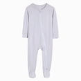 thumbnail image 1 of 0-3 Months Infant Romper Newborn Infant Baby Boys Girls Cotton Rompers Footed Pajamas Zipper Long Sleeve Sleeper Jumpsuit,Grey Jumpsuit Bodysuit, 1 of 4