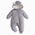 thumbnail image 1 of 0-3 Months Newborn Baby Baby Boys Girls Winter Romper Hooded Snowsuits Fleece Lined Jumpsuit Warm Outfits Winter Outwear Infant Winter Clothes, 1 of 6