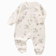 thumbnail image 1 of 0-3 Months Newborn Baby Bodysuits Baby Cotton Long Sleeved Newborn Toddler Clothes Boys And Girls Baby Romper Pajamas Crawling Clothes,Beige Jumpsuit Bodysuit, 1 of 7
