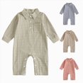 thumbnail image 1 of 0-3 Months Newborn Baby Bodysuits Checkered Print Long Sleeved Bodysuits One-Piece Footed Romper Newborn Gift, 1 of 4