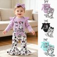 thumbnail image 1 of 0-3 Months Newborn Baby Girl Clothes Infant Girl Print Long Pant Set Clothes Jumpsuit Romper For 0 3 6 12 18 24 Months Newborn Photography Black, 1 of 8