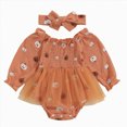 thumbnail image 1 of 0-3 Months Newborn Baby Girls Halloween Long Sleeved Dress Cute Cartoon Print Bodysuits, 1 of 6