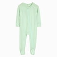 thumbnail image 1 of 0-3 Months Newborn One-Piece Jumpsuit Newborn Infant Baby Boys Girls Cotton Rompers Footed Pajamas Zipper Long Sleeve Sleeper Jumpsuit Green Baby Gift, 1 of 4