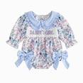 thumbnail image 1 of 0-3 Months Newborn Preemie Baby Climbing Suit Girls Romper Pajamas Baby Bodysuit Plaid Bow Knot Long Sleeve For Infants And Toddlers Blue Rompers Baby Fall Winter Clothing Gift, 1 of 4