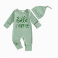 thumbnail image 1 of 0-3 Months Newborn Preemie Boys Girls Underwear Pajamas Rompers Home Clothes Long Sleeve Jumpsuit Romper Hat Outfits Fall Winter Clothes Green Rompers Baby Gift, 1 of 6
