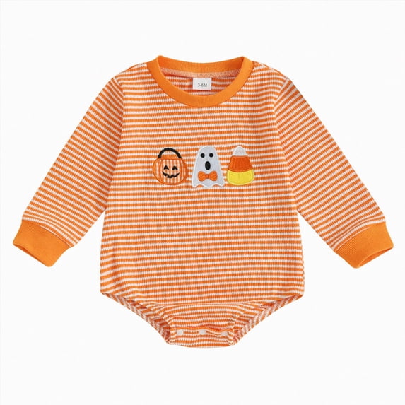 0-3 Months Newborn Preemie Sleep & Play One-Piece Bodysuit Baby Girls And Boys Halloween Long Sleeved Dress Bodysuits Orange Rompers Baby Gift
