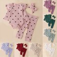 thumbnail image 1 of 0-3 Months Newborn Toddler Girl Newborn Outfits Romper Pants Cute Bow Headband Hat Sets For Baby Girls Tracksuit Sweatsuits Set Girls Purple Tracksuit, 1 of 6
