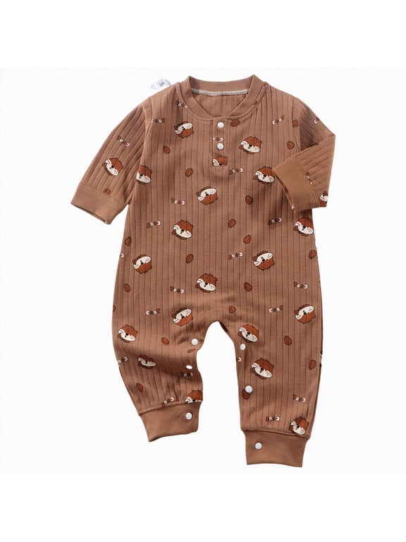 0-3 Months Preemie Baby Long Sleeved Bodysuits Newborn Clothes Boys And Girls Underwear Pajamas Rompers And Home Clothes Toddler Crawling Clothes Newborn Baby Clothes