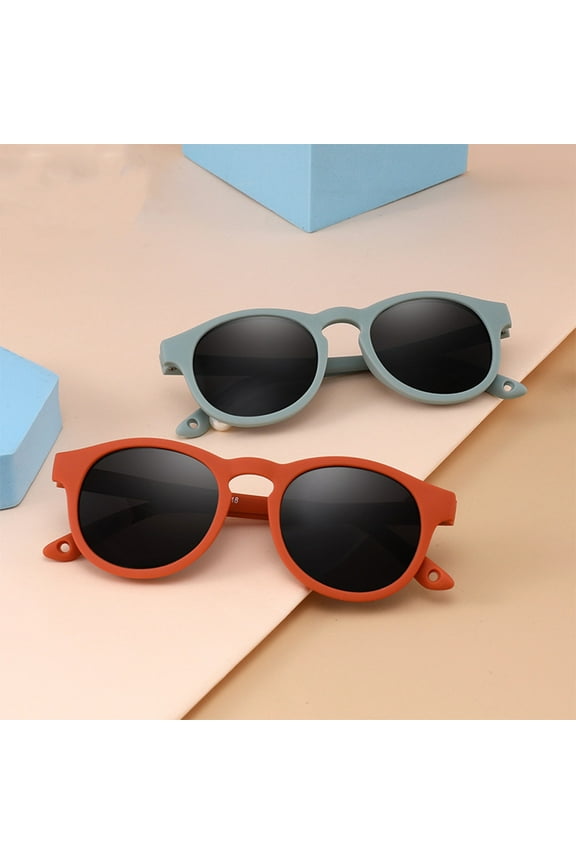 0-3 Years Baby Sunglasses  UV400 Protection Soft Silicone Frame, Infant Toddler Sun Glasses for Outdoor Summer & BeachSand Blue