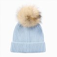 thumbnail image 1 of 0-3 Years Girls Winter Hat Kids Winter Hat Winter Knit Beanie with Pom Pom and Earflaps Warm Fleece Lined, 1 of 6