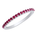 thumbnail image 1 of AFFY (0.3 cttw) Simulated Pink Sapphire Wedding Engagement Eternity Band Ring In 14k White Gold With Ring Size 9.5, 1 of 1