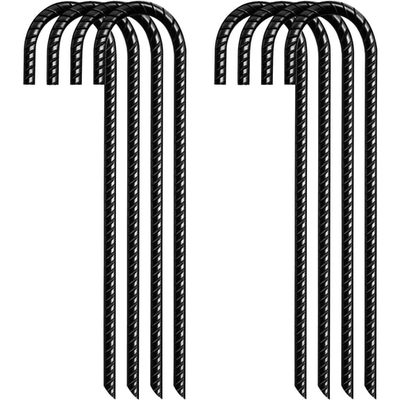 0.3 in. x 16 in. Rebar Stakes J Hook Extra Heavy-Duty, Garden Stake Steel Stakes Tent Stakes (16-Pack)