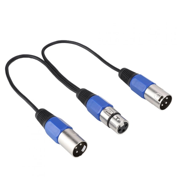 0.3 m Female Jack to Dual 2 Male Plug Cable Adapter Cord Microphone Audio Extension Cable XLR