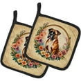 thumbnail image 1 of 0.3 x 7.5 x 7.5 in. Boxer & Flowers Pot Holders, Set of 2, 1 of 1