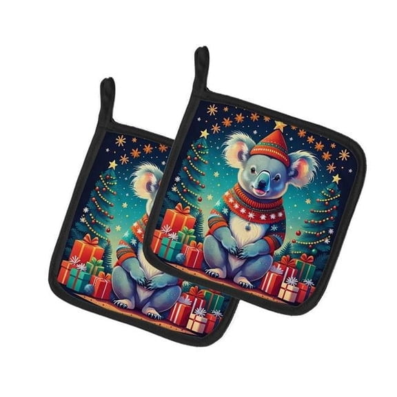 0.3 x 7.5 x 7.5 in. Koala Christmas Pot Holders - Set of 2