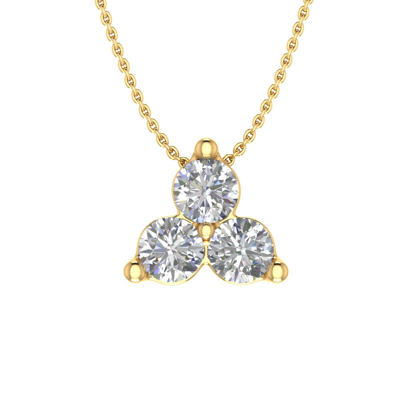 0.30 Carat 3-Stone Diamond Pendant Necklace in 10k White Gold