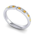 thumbnail image 1 of 0.30 Carat Beautiful Round Cut Natural Diamond Citrine Gemstone Anniversary Eternity Band for Women Solid 18K White Gold Size 4.5 by Diamond-Capitals, 1 of 8