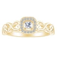 thumbnail image 1 of AFFY 0.30 Carat CT Princess/Round White Natural Diamond Infinity Cushion Halo Promise Ring 10k Solid Yellow Gold (I-J Color, I2-I3 Clarity) Ring Size-8.5, 1 of 3