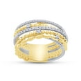 thumbnail image 1 of 0.30 Carat (Cttw) Round Cut White Natural Diamond Two Tone Chris Cross Engagement Promise Ring In 14K Yellow Gold Over Sterling Silver For Women (Clarity : I2-I3,Color : I-J) Ring Size-5, 1 of 3