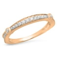 thumbnail image 1 of 0.30 Carat (Ctw) 10k Rose Gold Round Diamond Ladies Anniversary Wedding Band Stackable Ring 1/3 CT, 1 of 1