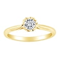 thumbnail image 1 of AFFY 0.30 Carat (Ctw) Round Shape White Natural Diamond Solitaire Engagement Ring In 14k Solid Yellow Gold Ring Size-9.5, 1 of 1