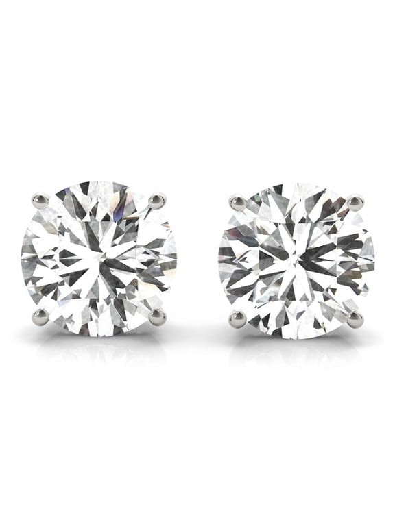 0.30 Carat Diamond ( I-J Quality ) Stud Earrings Women Jewelry In 14K White Gold With Backs