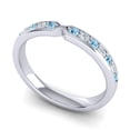 thumbnail image 1 of 0.30 Carat Genuine Round Cut Natural Diamond Aquamarine Gemstone Anniversary Eternity Band for Women Solid 14K White Gold Size 4.5 by Diamond-Capitals, 1 of 8