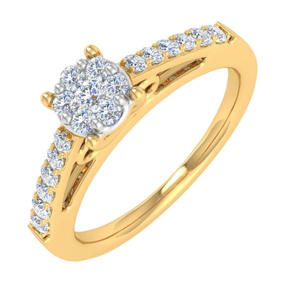 0.30 Carat Prong Set Diamond Engagement Ring in 14K Yellow Gold (Ring Size 10.25)