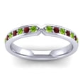 thumbnail image 1 of 0.30 Carat Round Cut Peridot & Garnet Gemstone Unique Engagement Eternity Band for Women Solid 18K White Gold Size 5 by Diamond-Capitals, 1 of 8
