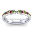 thumbnail image 1 of 0.30 Carat Round Shape Peridot & Red Ruby Gemstone Classic Eternity Band for Birthday Gift 14K White Gold Size 9.5 by Diamond-Capitals, 1 of 8