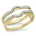 thumbnail image 1 of 0.30 Carat (ctw) 14K Gold Round Cut Diamond Ladies Anniversary Wedding Enhancer Guard Double Ring 1/3 CT, 1 of 4