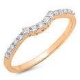 thumbnail image 1 of 0.30 Carat (ctw) 18K Rose Gold Round Diamond Ladies Contour Anniversary Wedding Stackable Band Guard Ring 1/3 CT, 1 of 1