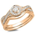 thumbnail image 1 of 0.30 Carat (ctw) 18K Rose Gold Round White Diamond Ladies Bridal Halo Split Shank Engagement Ring Set 1/3 CT, 1 of 1