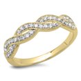 thumbnail image 1 of 0.30 Carat (ctw) 18K Yellow Gold Round Diamond Ladies Bridal Anniversary Wedding Band Stackable Swirl Ring 1/3 CT, 1 of 1