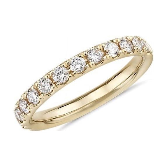 0.30 Ct Brilliant Round Cut Natural Diamond Round Engagement Band for her Solid 18K Yellow Gold Size 5.5