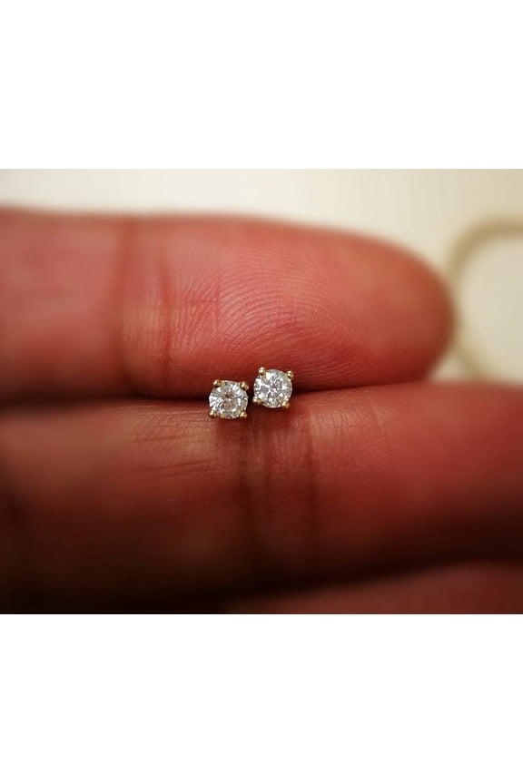 0.30 Ct Diamond Stud Earring Round Diamond Solitaire Earrings