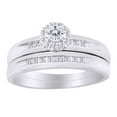 thumbnail image 1 of AFFY (0.30 Ct) Round Shape White Natural Diamond Solitaire Wedding Ring Set In 10k White Gold Ring Size-4.5, 1 of 2