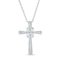 0.30 Ct VS1 Brilliant Round Cut Natural Diamond Wonderful Infinity Cross Necklace for Ladies Solid 14K White Gold With 18 inches chain