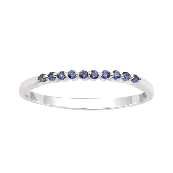 0.30 Ctw Round Shape Simulated Tanzanite 925 Sterling Silver Half Eternity Mother's Day Gift Ring (Ring Size 8)