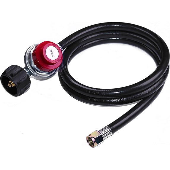 0-30 PSI Adjustable Propane Regulator with 4 Feet QCC1/Type1 Hose - Fits for Propane Burner Turkey Fryer Smoker and More Appliances - Safety Certified