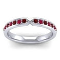 thumbnail image 1 of 0.30 T.C.W Round Cut Garnet & Red Ruby Gemstone Stylish Wedding Ring for Girls Solid 18K White Gold Size 9 by Diamond-Capitals, 1 of 8