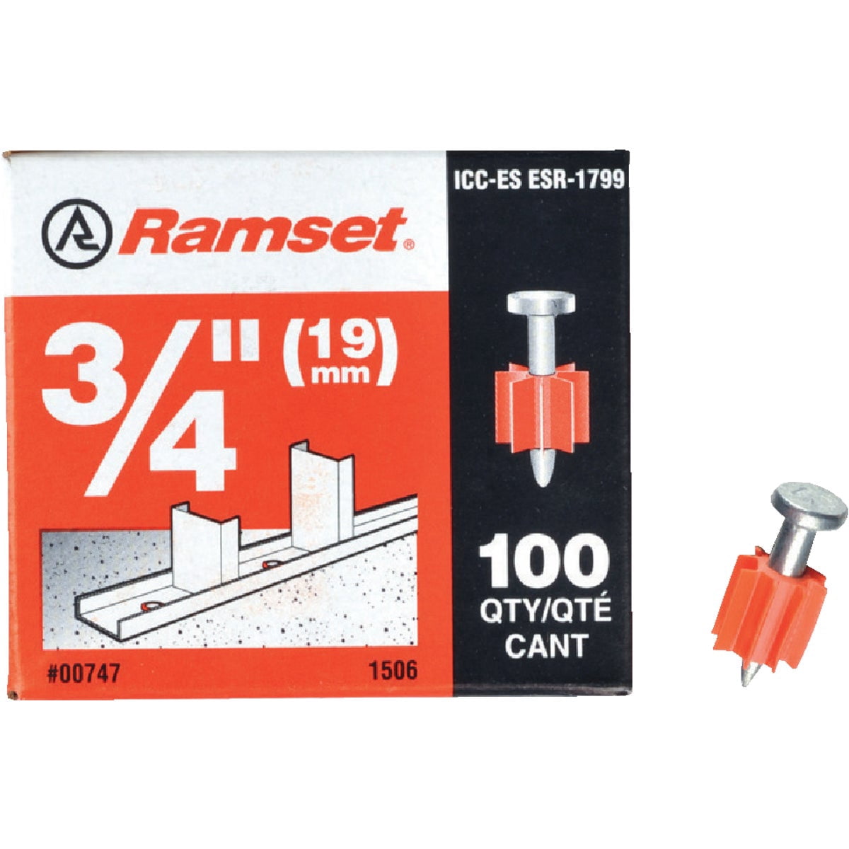 Ramset 0.300 x 34 1506BC Drive Pin Pack of 100 [Set of 4] — Residential ...