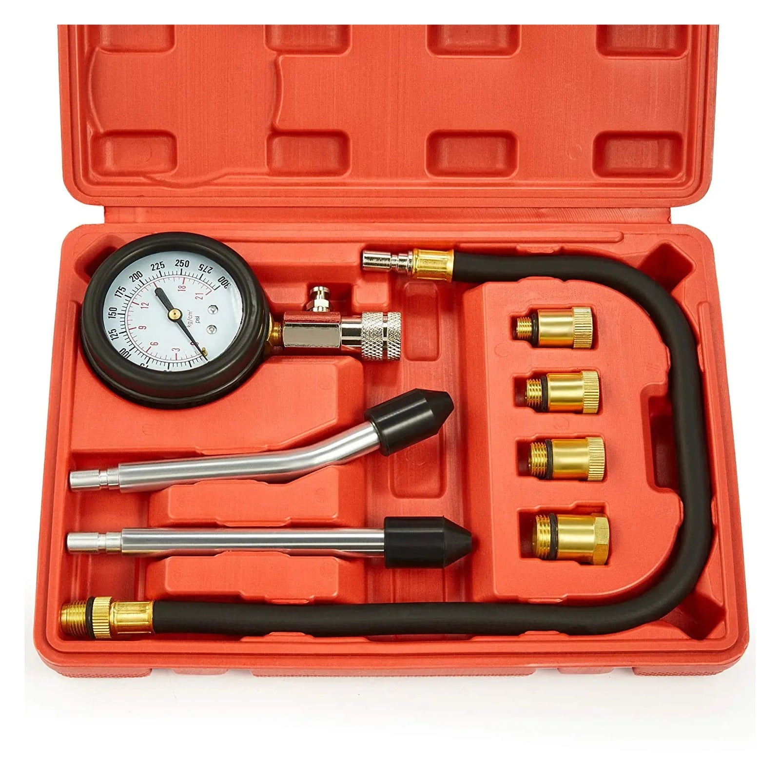 Engine Cylinder Compression Tester Kit – 300 PSI Gauge For Gasoline Engines