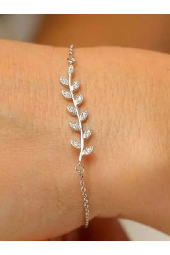 0.30Ct Round Cut Simulated Diamond Women's Wedding Fancy Bracelet 14K White Gold Plated 7"inch