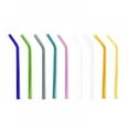 thumbnail image 1 of 0.31"*7.1" Reusable Bent Glass Drinking Straws Heat Resistant Shatter Resistant Non-Toxic Eco Friendly Reusable Straws, 5 Pcs, 1 of 7