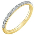 thumbnail image 1 of AFFY 0.31 Carat (Cttw) Round Shape White Natural Diamond 14k Solid Yellow Gold Half Eternity Band Ring Ring Size 6, 1 of 1