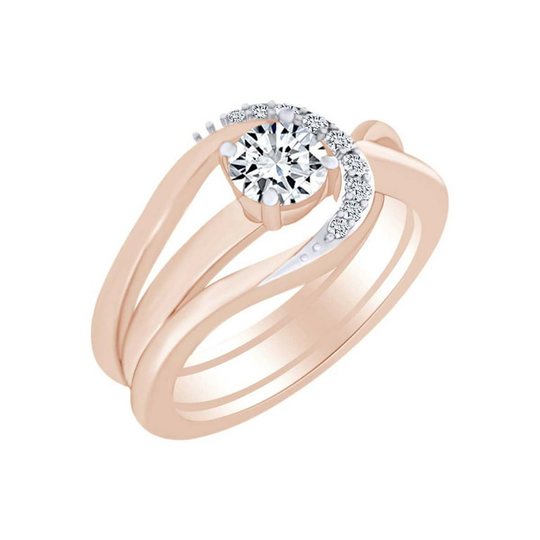14K Rose Gold Diamond Wrap Ring