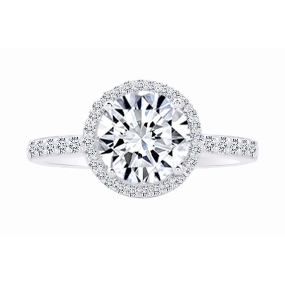 AFFY 0.31 Carat (Cttw) Round White Natural Diamond Semi Mount Engagement Ring In 14k Solid White Gold (I-J Color, I2-I3 Clarity) Ring Size-12