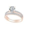 thumbnail image 1 of AFFY 0.31 Carat Round Shape White Natural Diamond Two Row Semi Mount Ring Set 18k Solid Rose Gold Ring Size-6.5, 1 of 1